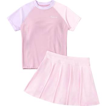 Girls' big children's split skirt splicing swimsuit
