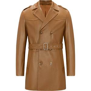 Navigare Italian sailing boat Merida leather coat men's spring casual mid -length cowhide windbreaker jacket
