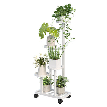 Flower rack living room floor-standing movable flower rack balcony