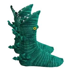 Funny Christmas crocodile shark socks floor socks for men and women in autumn and winter abstract warm New Year exchange gifts