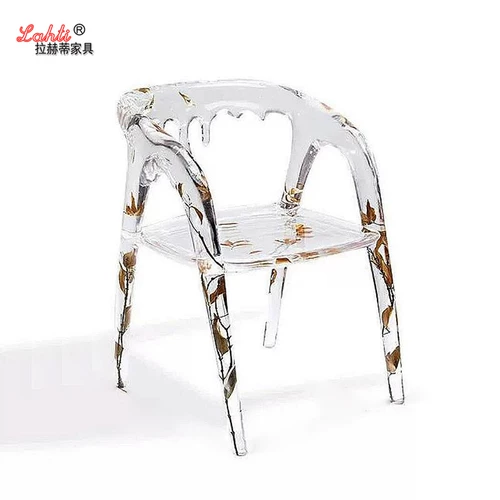 Современная дизайнерская эпоксидная смола, прозрачный стульчик для кормления для отдыха, легкий роскошный стиль