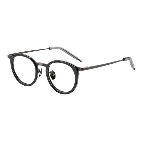 
Muchuan 143MM glasses men's myopia ultra-light titanium frame round retro frame can be equipped with degree online professional glasses