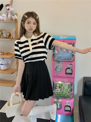 taobao agent Set, jacket, pleated skirt, plus size, internet celebrity, polo collar