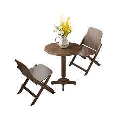 Liangshanmu folding solid wood multi-layer board table and chair outdoor