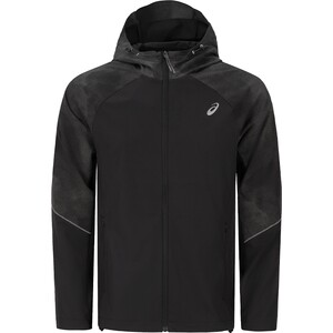 
ASICS new men's moisture-absorbent quick-drying running jacket reflective printed drawstring hooded sports jacket