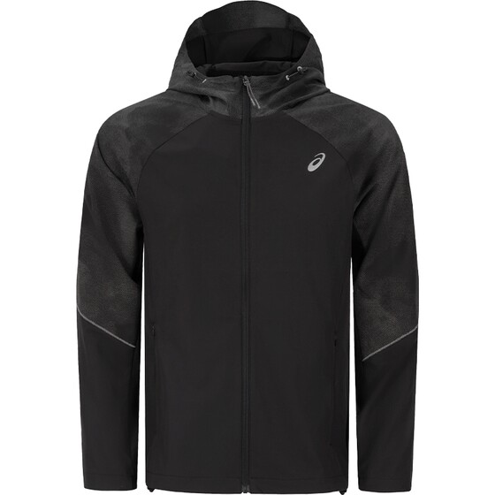 
ASICS new men's moisture-absorbent quick-drying running jacket reflective printed drawstring hooded sports jacket