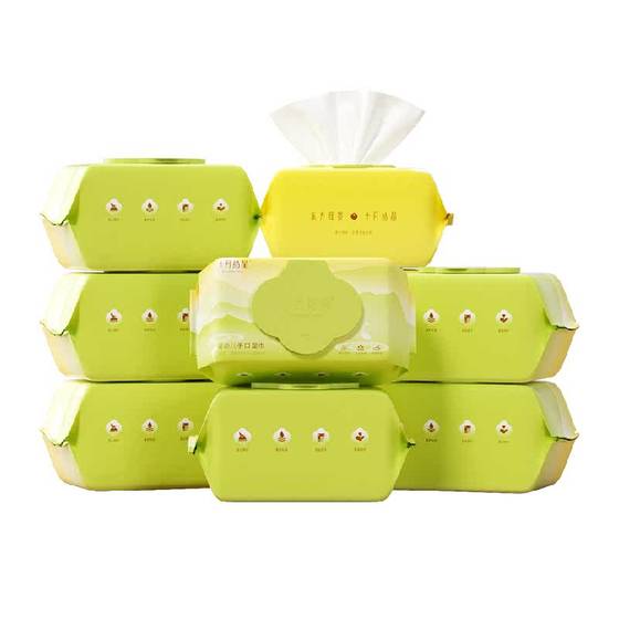 
[Details and discounts] October Crystal Newborn Baby Hand and Mouth Wipes 80 pumps * 10 packs of children’s special wipes