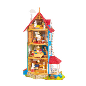 
rolife Ruolai Moomin House diy handmade cabin miniature model assembled building block toys Children's Day gift for women
