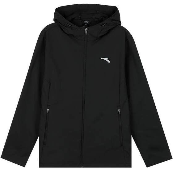 
ANTA Jacket Men's 2026 Spring New Windproof and Water-Repellent Windbreaker Black Hooded Mountaineering Sports Jacket for Men