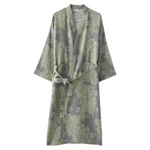 
Jacquard butterfly dance nightgown for women, spring, autumn and summer, pure cotton gauze, thin, loose steaming bathrobe, home wear