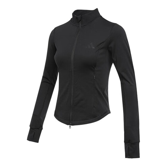 
adidas Adidas new women's sports fitness stand collar zipper long-sleeved knitted jacket KF2666