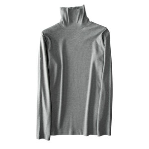 
Island foreign trade single-day single large-size men's pure cotton t-neck T-shirt Spring and Autumn Base Shirt Long Sleeve Loose Inner Men's