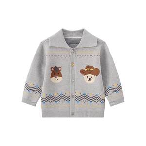 
TeenieWeenie Kids 25-year-old baby boy casual style lapel knitted sweater cardigan
