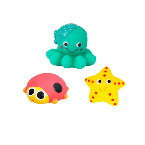 No water baby bath toy soft rubber simulation animal waterproof can bite baby children play water floating little yellow duck