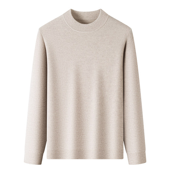 
Shanghai Chunzhu cashmere sweater men's new winter half-high collar thickened warm sweater casual knitted bottoming shirt