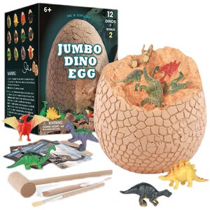 
Giant Dinosaur Egg Archaeological Excavation Toy Children's Digging Gemstone Dinosaur Fossil Blind Box Boy Gypsum Treasure Luminous