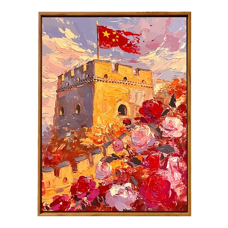 敦煌凤凰diy数字油画填色2024新款中国风油彩画填充手工绘装饰画