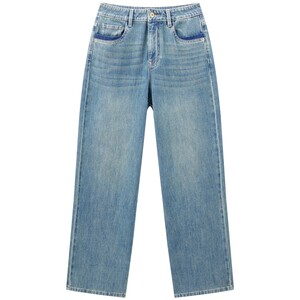 
Four-way elastic slimming pants PEACEBIRD high-waisted wide-leg jeans 26 summer new slim narrow straight-leg jeans