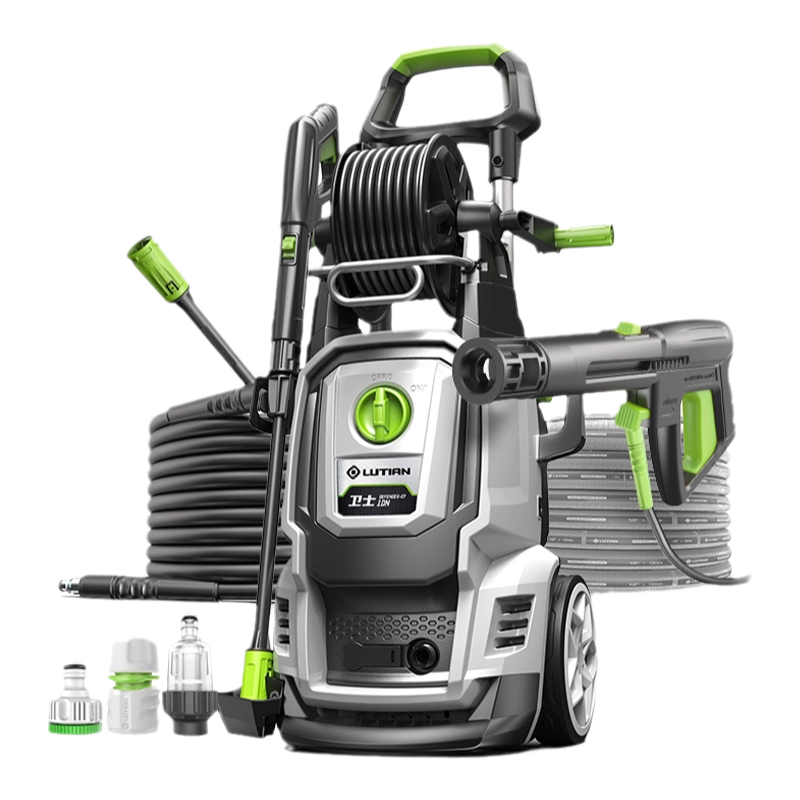 家庭用高压洗净機 家用洗车机高压水枪绿田庭院清洗机卫士D7 配洗地刷阳台庭院设备