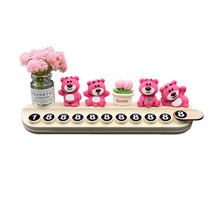 
2026 new car temporary parking plate female cute moving car phone plate car mobile phone number plate ornaments decoration
