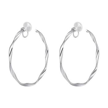 Mobius ring ear clip without ear piercings large circle earrings