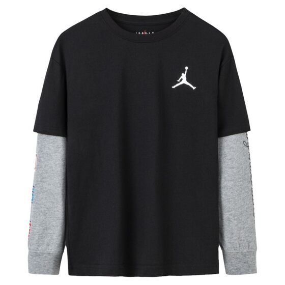 
Jordan children's clothing children's long-sleeved 2026 spring and autumn new style boys fake two-piece tops t-shirt trendy JD2412066