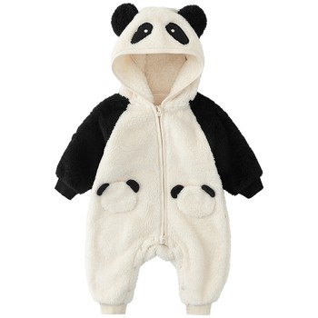 papa crawling autumn and winter baby jumpsuit cute shape baby crawling suit to keep warm when going out