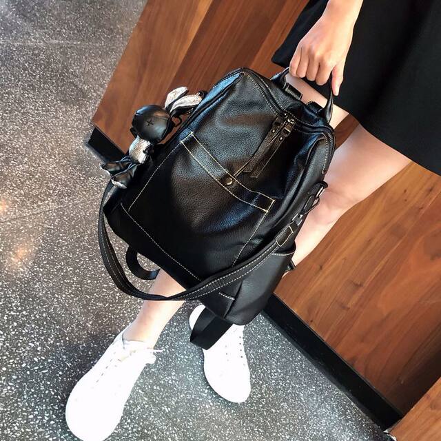 High-end backpack for women 2024 new fashion soft leather genuine leather casual women's ...
