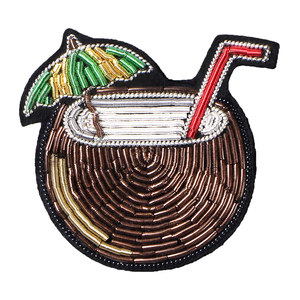 Lingxin handmade embroidered coconut brooch, chest flower badge design, sense of niche, light luxury temperament, clothing pin accessories
