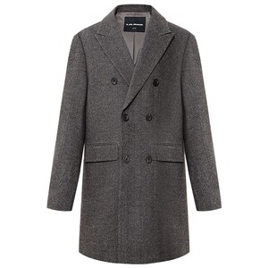 [Including cashmere] Lilanz official double-breasted woolen coat men's winter casual men's mid-length coat