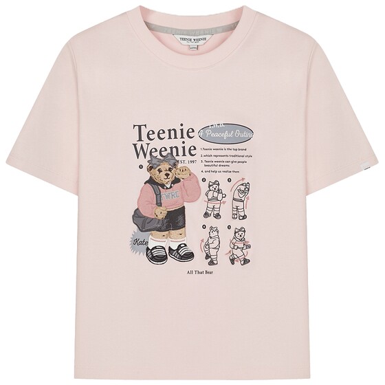 
[Coolness] TeenieWeenie bear women's fashionable, simple, comfortable and casual printed round neck short-sleeved T-shirt