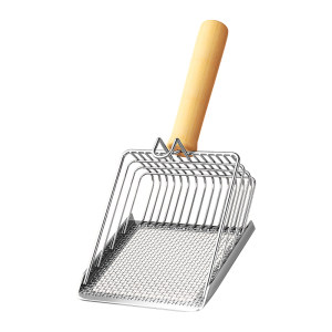 Cat litter shovel fine hole stainless steel special shovel cat cat poop tofu sand large metal two-in-one mineral sand artifact
