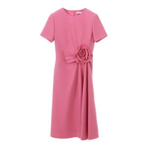 
Langzi's new autumn A-line French skirt with rose waist design niche temperament dress for women