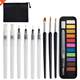 25PCS Watercolor Paint Set 12 Colors Solid Pigment Nylon Pai