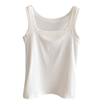 [Square-collar versatile] Slim-fit suspender vest