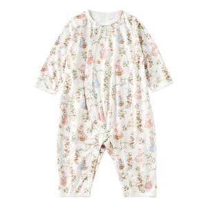 
ELLEbaby baby clothes summer thin bamboo cotton one-piece type A newborn full-month baby rompers