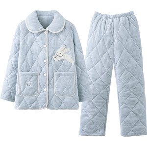 
Princess Mark three-layer thick cotton couple pajamas for women in winter cartoon super thick men winter coat cotton jacket