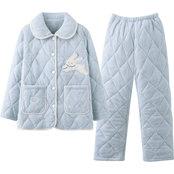 
Princess Mark three-layer thick cotton couple pajamas for women in winter cartoon super thick men winter coat cotton jacket