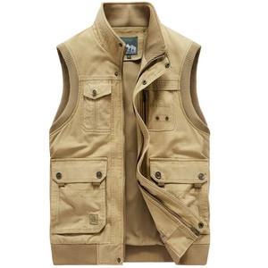 
Spring, Autumn and Winter Vest Men's Cotton Jacket Large Size Casual Fishing Photography Vest Men's Vest Clip Cotton Work Wear Military