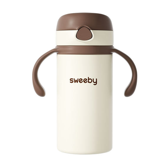SWEEBY insulation cup infant baby water cup one year old small moon -age insulation bottle learning cup children's straw cup