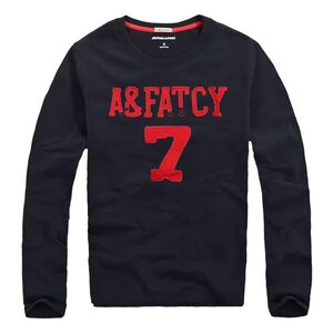 American coast AF long -sleeved T -shirt pure cotton men's trendy youth autumn thin loose loose large size casual bottoming shirt