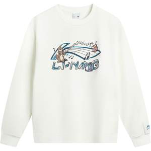 李宁卫衣女款2025冬季新款圆领长袖上衣加绒保暖套头衫运动服女装