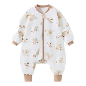 Tongtai baby sleeping bag autumn and winter pure cotton baby split-leg one-piece pajamas for boys and girls anti-kick quilt for all seasons