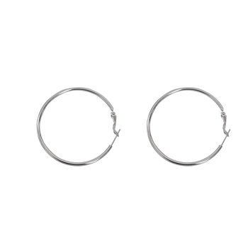 Hot girl exaggerated silver plain hoop earrings for women