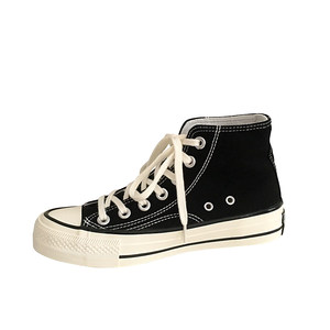 Gang Gang Canvas Shoes Female 1970s Repeated Classic Black Retro Hong Kong flavor ULZZANG Student couple shoes