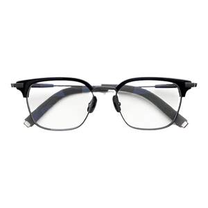 Ounei glasses retro half frame myopia frame B titanium large face men and women ultra light handmade height several big heads black soul