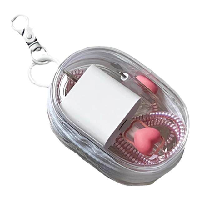 Transparent data cable storage bag travel mobile phone digital power charger headset portable protective bag