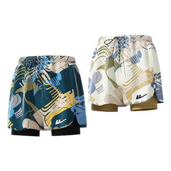 Double-layer anti-embarrassing swimming trunks men