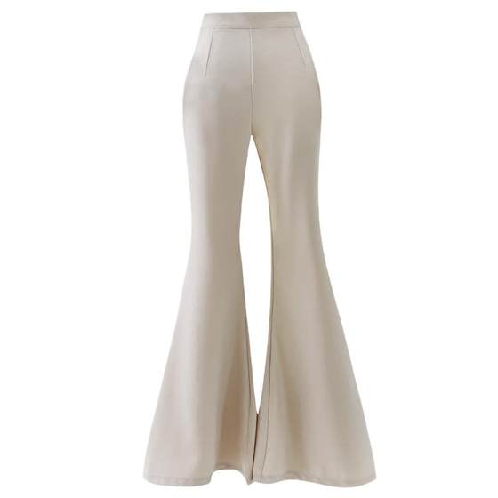 2025 new women's spring clothing style high-waisted big bell-bottom pants long legs trousers Korean style versatile slim women's pants