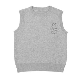 
French ELLE BABY autumn children's sleeveless pullover sweater for boys and girls winter round neck vest sweater